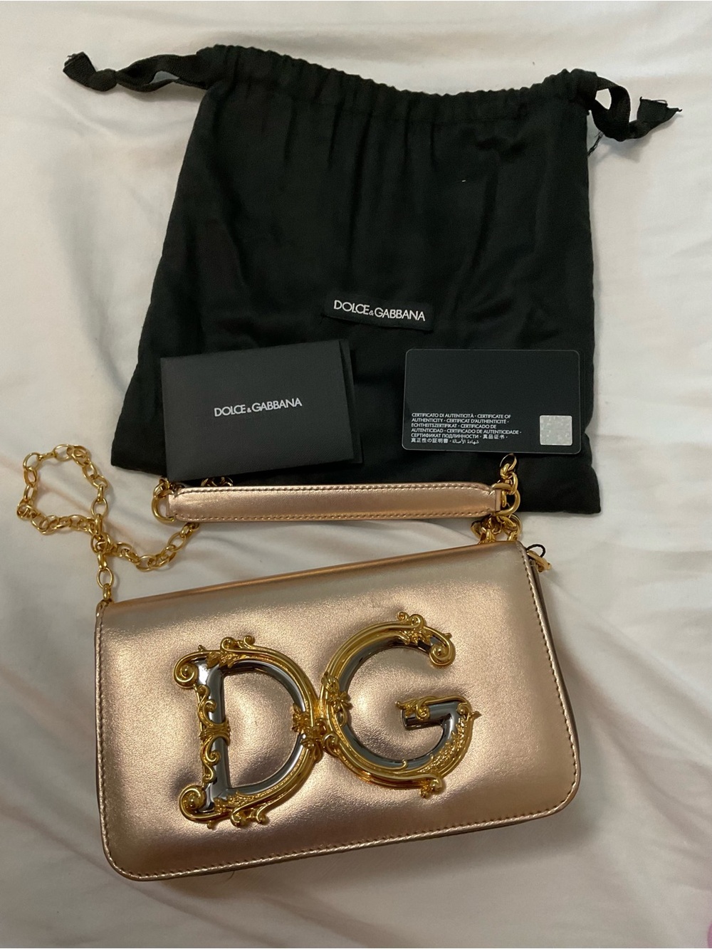 Dolce gabanna mini bag crossbody gold